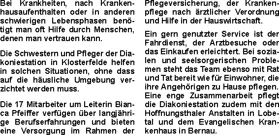 Bei Krankheiten, nach Krankenhausaufenthalten oder in anderen s