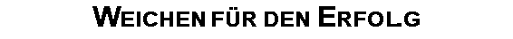 Weichen für den Erfol.g