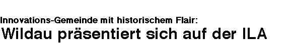 
		
Innovations-Gemeinde mit historischem Flair:
Wildau präsent