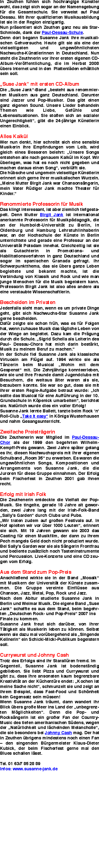 In Zeuthen fühlen sich hochrangige Künstler wohl, das zeigt sic