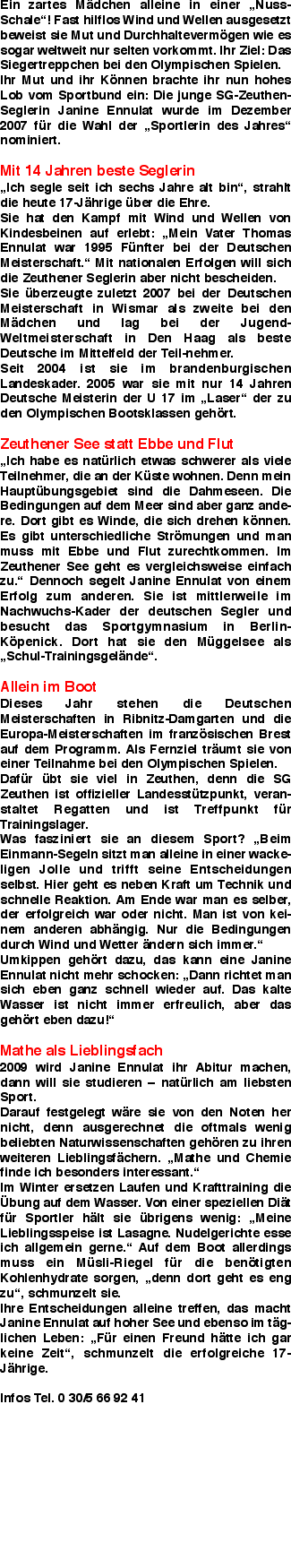 Ein zartes Mädchen alleine in einer „Nuss-Schale“! Fast hilflos