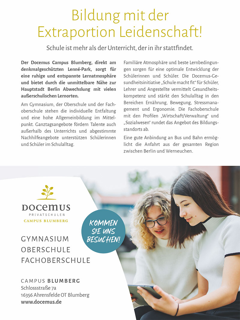 Foto von der Firma Docemus Privatschulen Campus Blumberg