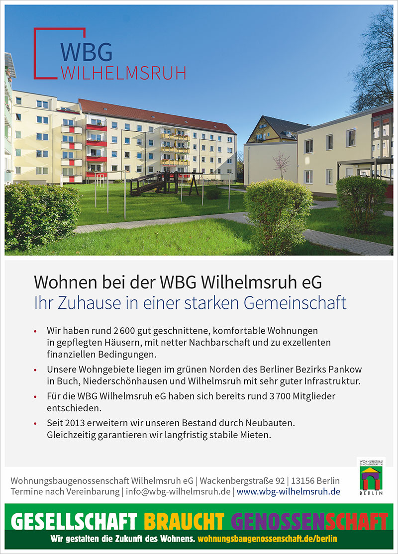 Foto von der Firma Wohnungsbaugenossenschaft Wilhelmsruh eG