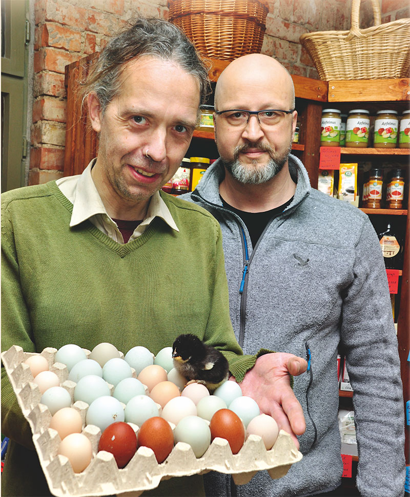 Foto von Mirko Kolbe und Friedrich Kiesinger von der Firma Hofladen Ökogut Berlin-Buch Albatros gGmbH