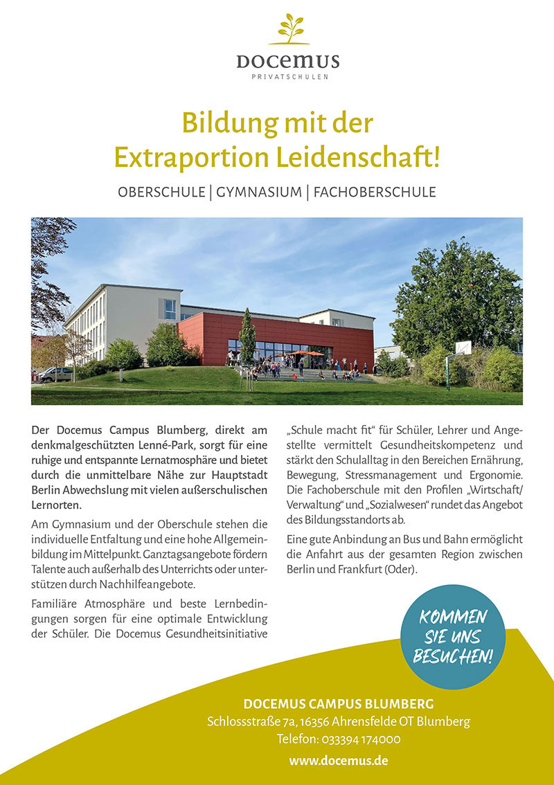 Foto von der Firma Docemus Campus Blumberg Foto von der Firma Docemus Campus Blumberg
