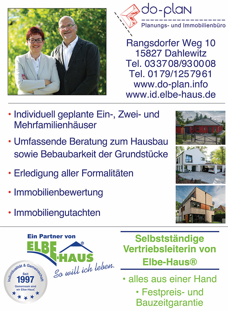 Foto von Ines Dolling und Thomas Dolling von der Firma do-plan Planungs- und Immobilienbüro Foto von Ines Dolling und Thomas Dolling von der Firma do-plan Planungs- und Immobilienbüro