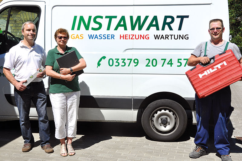 Foto von Ramona Merchel und Detlef Behlendorf von der Firma INSTAWART GmbH Gas Wasser Heizung Wartung