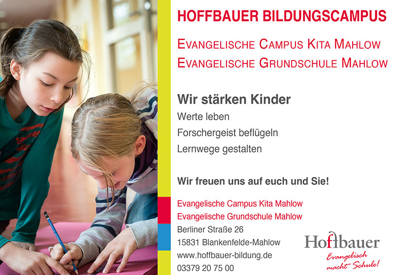 Foto von der Firma Hoffbauer Bildungscampus, Evangelische Grundschule Mahlow