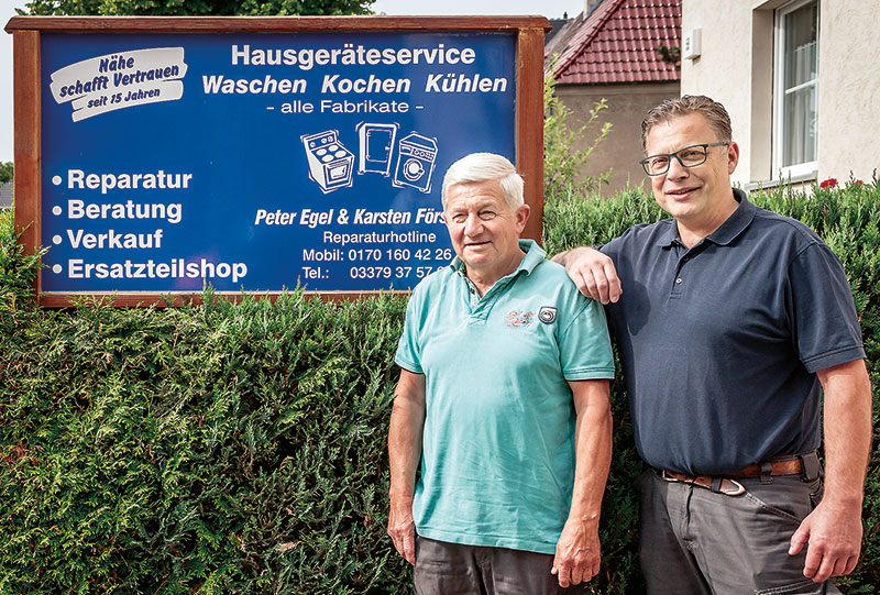 Foto von Peter Egel und Karsten Förster von der Firma Hausgeräteservice Peter Egel & Karsten Förster
