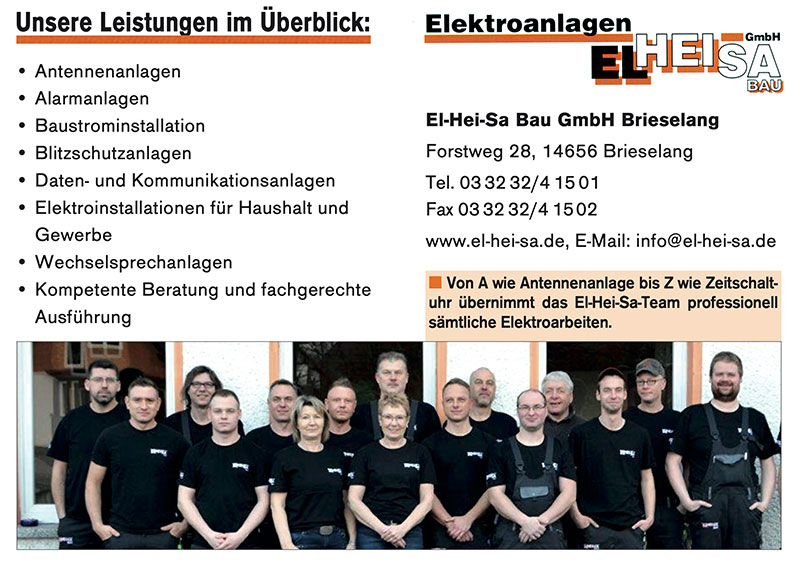 Foto von der Firma El-Hei-Sa Bau GmbH Brieselang