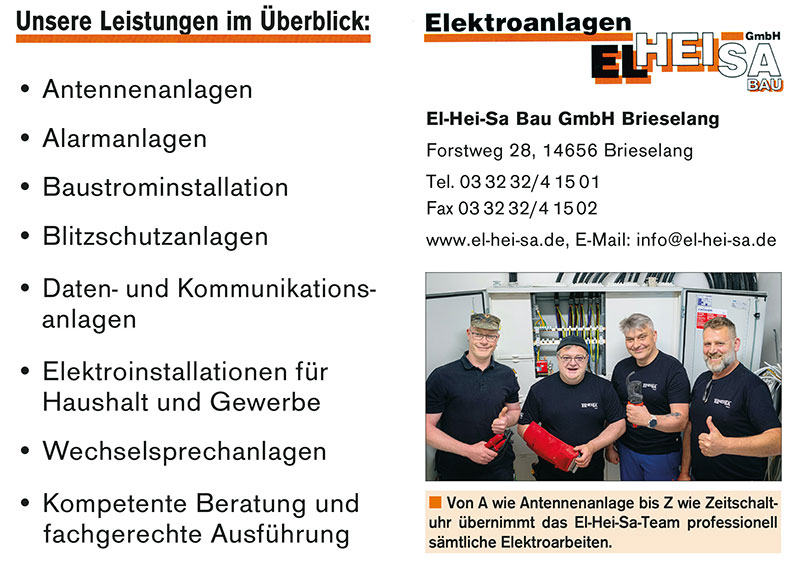 Foto von der Firma El-Hei-Sa Bau GmbH Brieselang