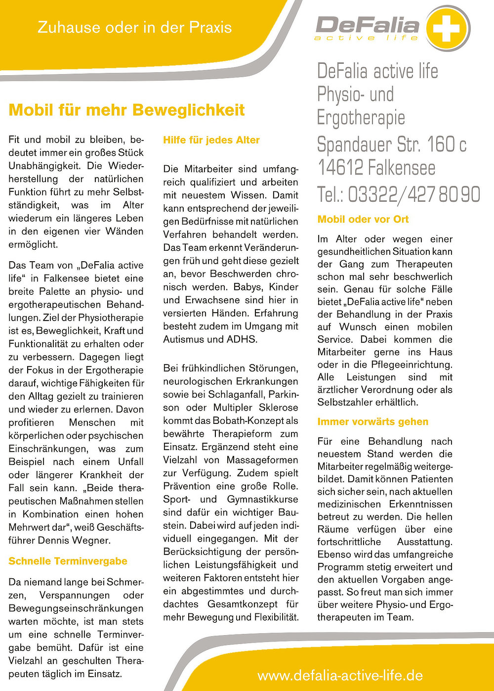 Foto von Dennis Wegner von der Firma DeFalia active life Physio- und Ergotherapie Foto von Dennis Wegner von der Firma DeFalia active life Physio- und Ergotherapie
