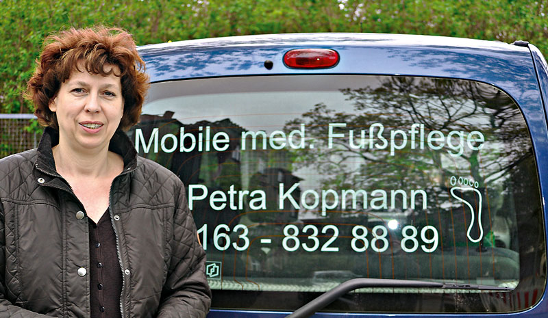 Foto von Petra Kopmann von der Firma Mobile Fußpflege mit medizinischem Hintergrund