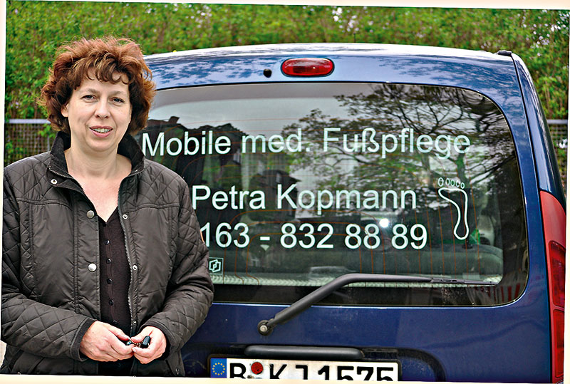 Foto von Petra Kopmann von der Firma Mobile Fußpflege mit medizinischem Hintergrund