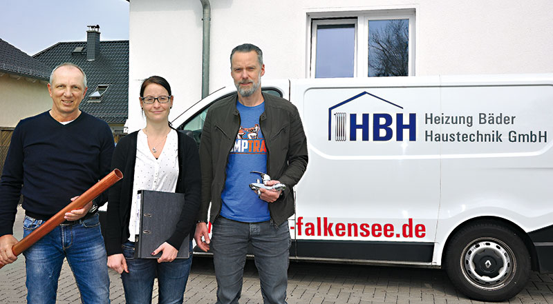 Foto von André Döring und Stefan Oelgardt von der Firma HBH Heizung Bäder Haustechnik GmbH
