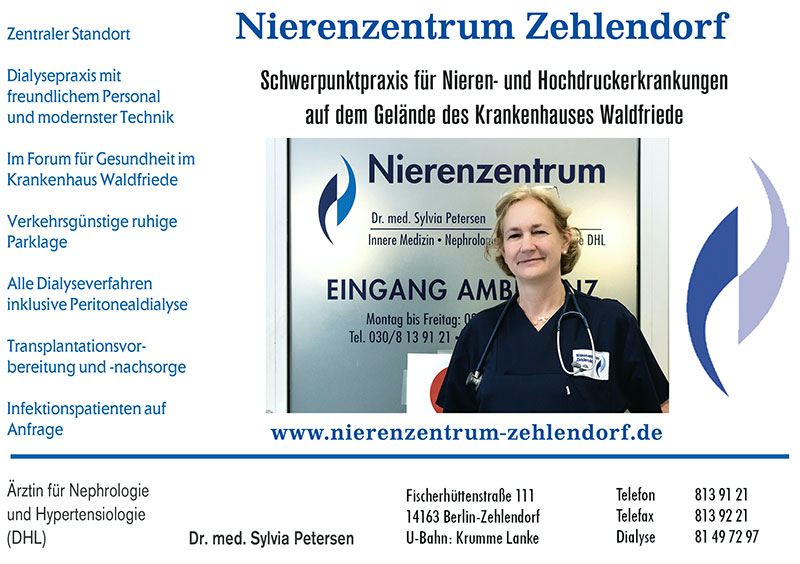Foto von Dr. Sylvia Petersen von der Firma Nierenzentrum Zehlendorf