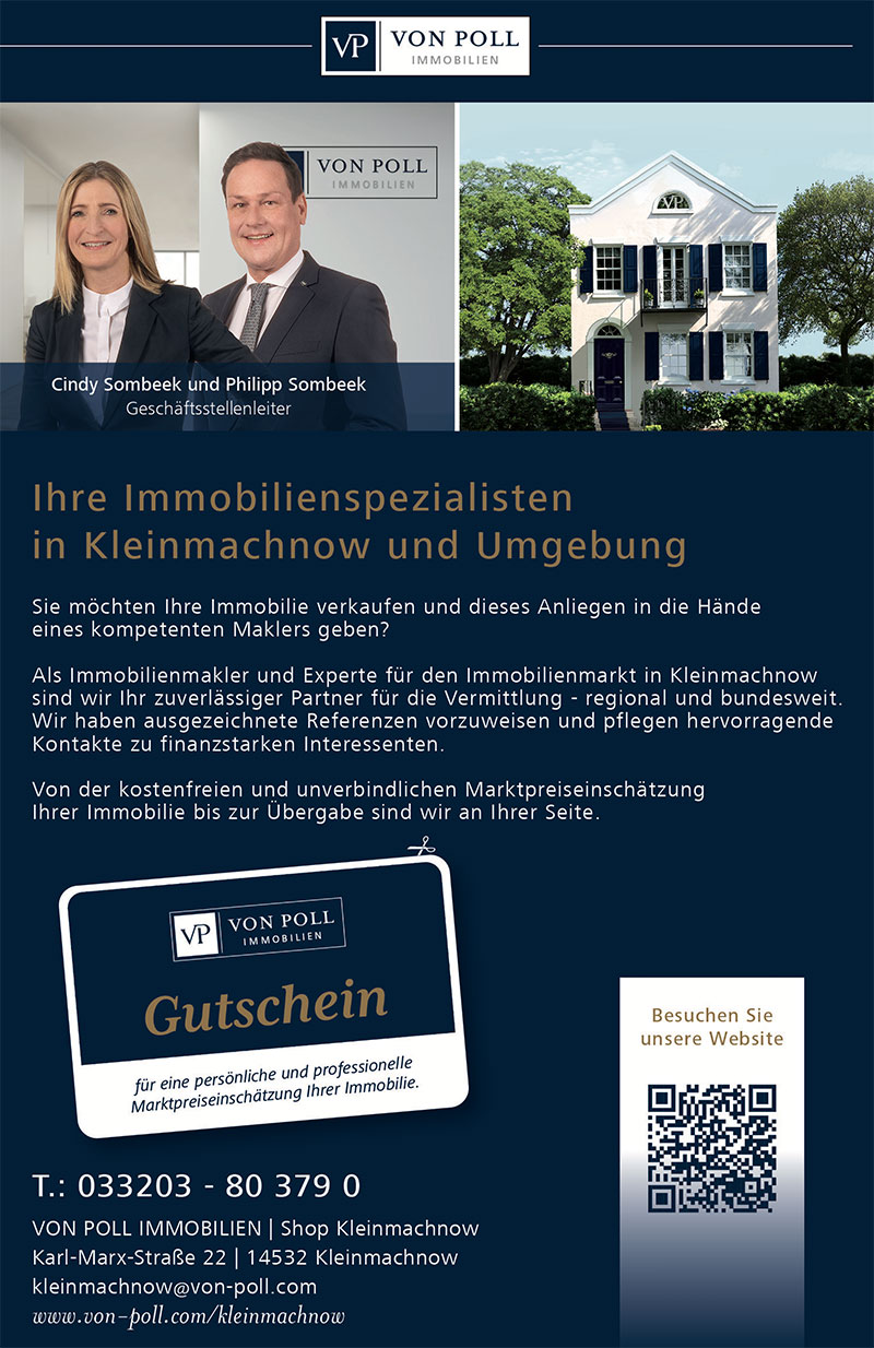 Foto von Cindy Sombeek und Philipp Sombeek von der Firma von Poll Immobilien Shop Kleinmachnow Foto von Cindy Sombeek und Philipp Sombeek von der Firma von Poll Immobilien Shop Kleinmachnow