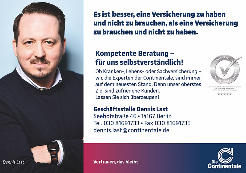 Foto von Dennis Last von der Firma Continentale Geschäftsstelle Dennis Last Foto von Dennis Last von der Firma Continentale Geschäftsstelle Dennis Last