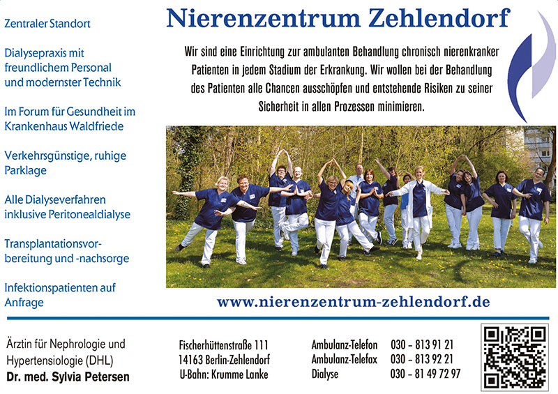 Foto von Dr. Sylvia Petersen von der Firma Nierenzentrum Zehlendorf Foto von Dr. Sylvia Petersen von der Firma Nierenzentrum Zehlendorf