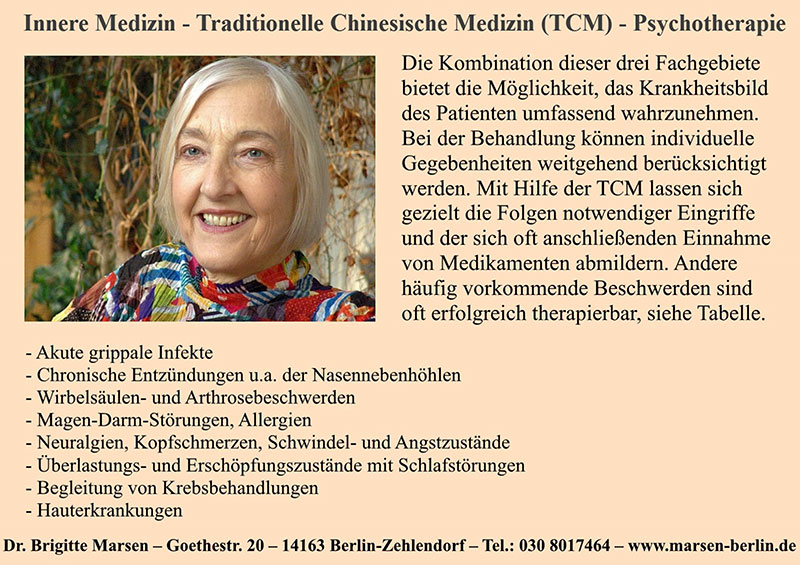 Foto von Dr. Brigitte Marsen von der Firma Innere Medizin - Traditionelle Chinesische Medizin - Psychotherapie