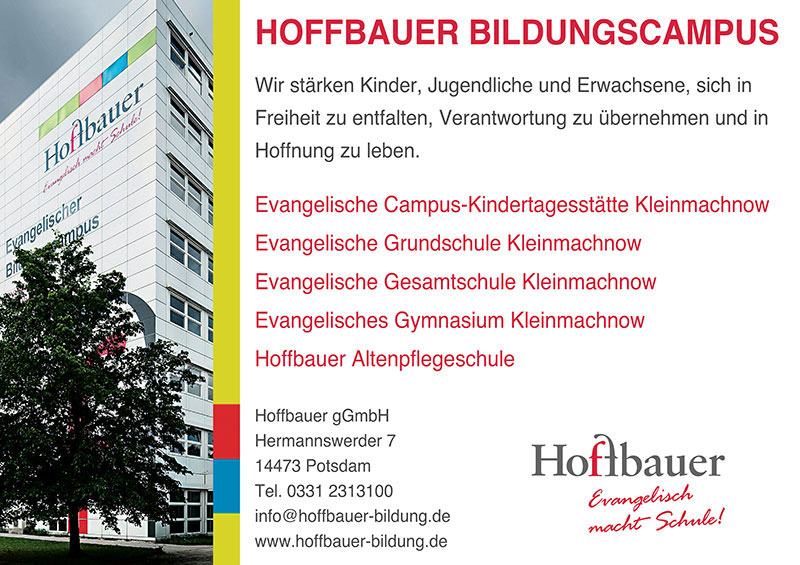 Foto von der Firma Hoffbauer gGmbH; Evangelische Campus-Kindertagesstätte Kleinmachnow