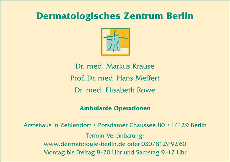 Foto von Dr. Markus Krause und Prof. Hans Meffert und Dr. Elisabeth Rowe von der Firma Dermatologisches Zentrum Berlin