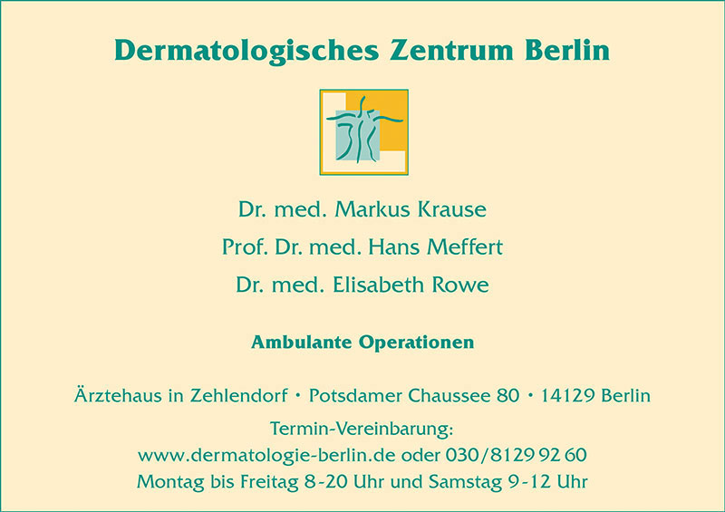 Foto von Dr. Markus Krause und Prof. Hans Meffert und Dr. Elisabeth Rowe von der Firma Dermatologisches Zentrum Berlin