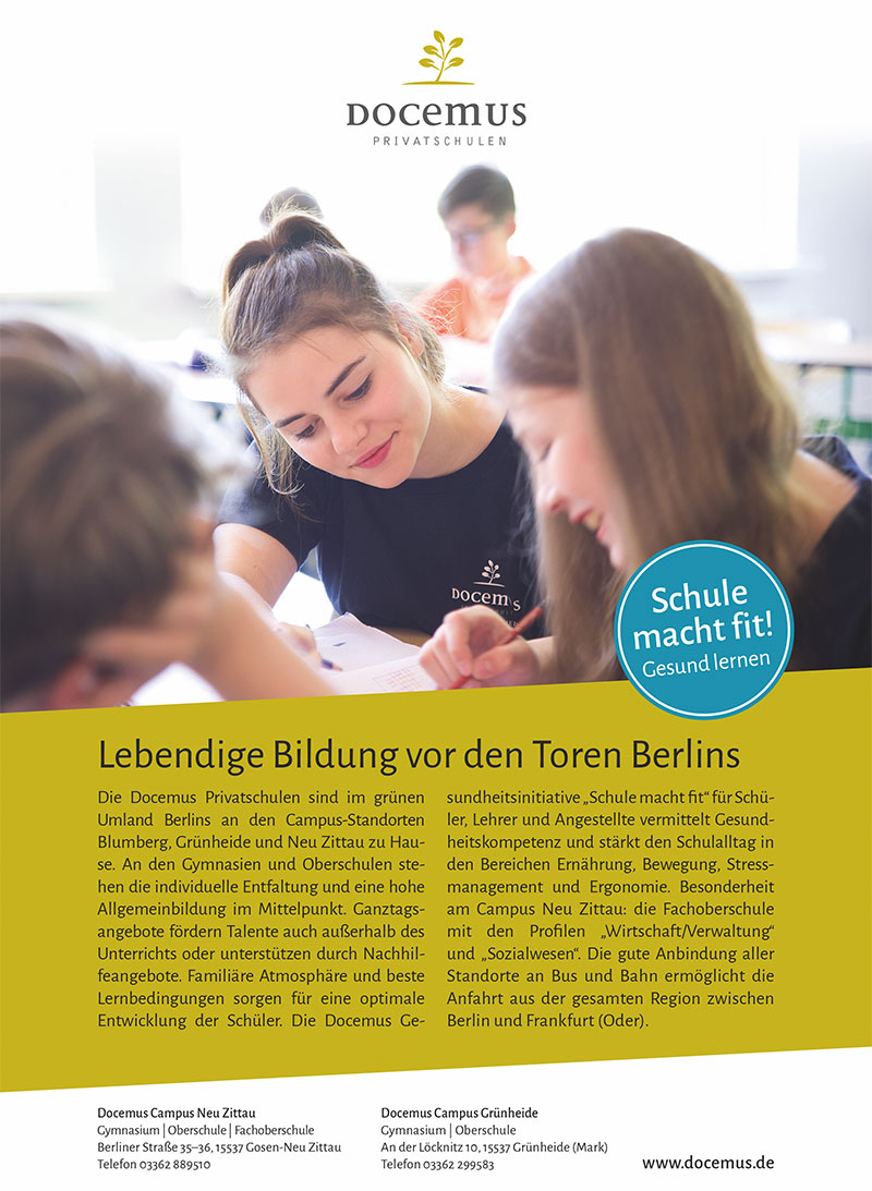 Foto von der Firma Docemus Campus Grünheide Gymnasium | Oberschule