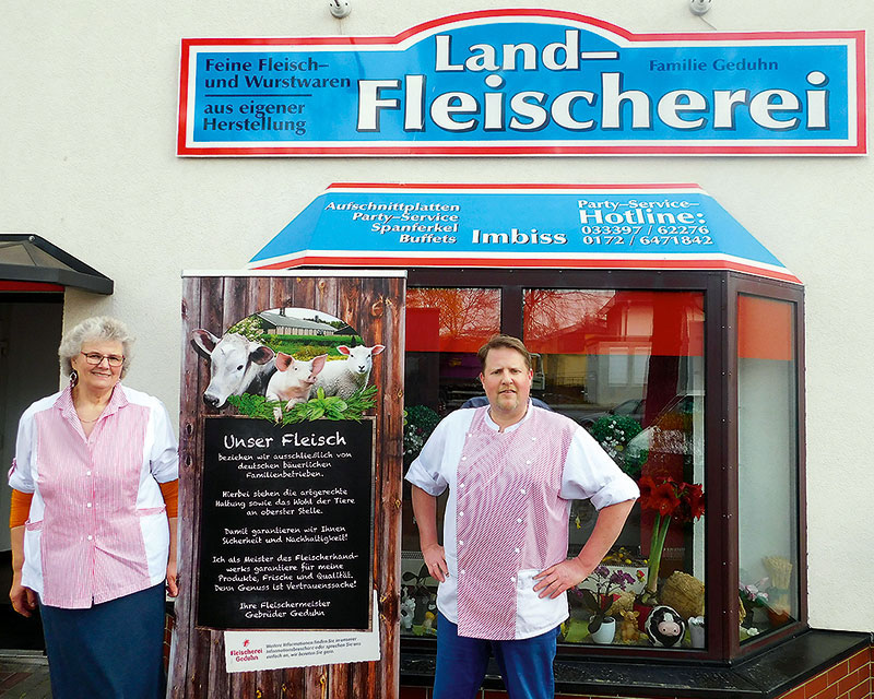 Foto von Markus Geduhn und Martin Geduhn von der Firma Landfleischerei Geduhn; Zepernick