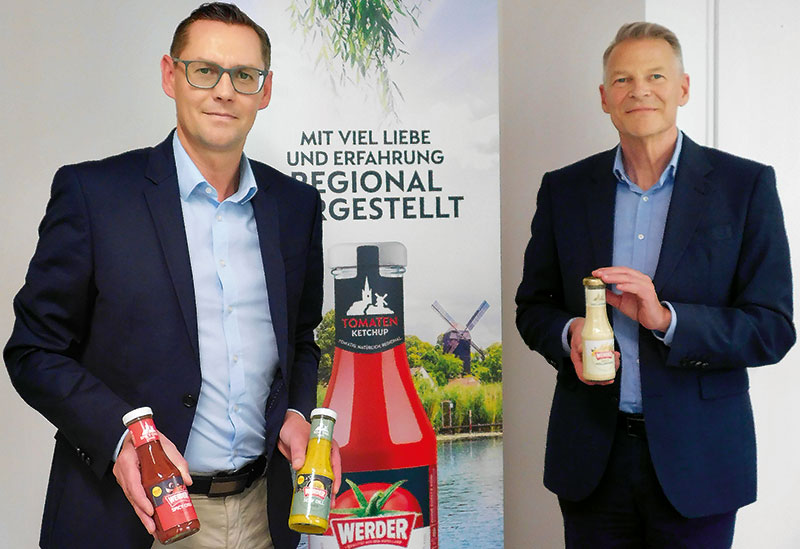 Foto von Jutta Geiger-Saumweber und Stefan Schult und Tim Walter von der Firma Werder Feinkost GmbH