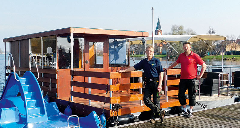 Foto von Guido Krüger und Marcus Till von der Firma Boots- und Fahrradvermietung, Wassersportfachgeschäft Krüger & Till
