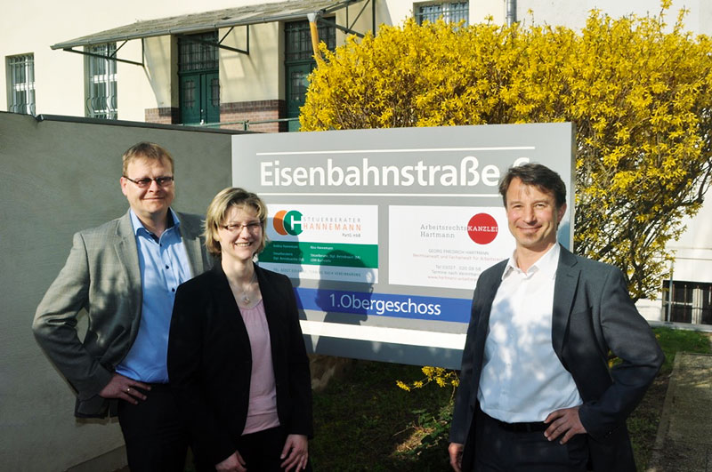 Foto von Andrea Hannemann und Nico Hannemann und Georg Friedrich Hartmann von der Firma Steuerberater Hannemann PartG mbB, Arbeitsrechtskanzlei Hartmann