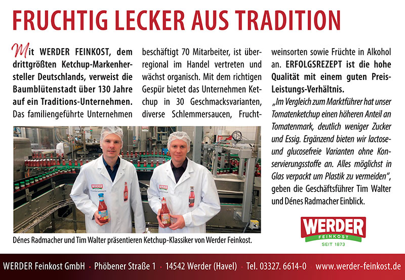 Foto von Tim Walter und Dénes Radmacher von der Firma Werder Feinkost GmbH