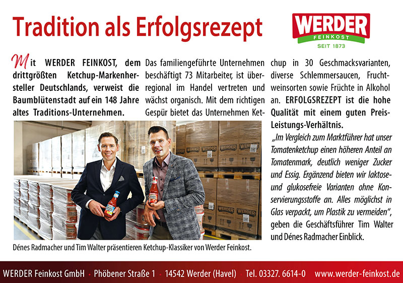 Foto von Tim Walter und Dénes Radmacher von der Firma Werder Feinkost GmbH