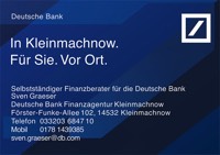 Foto von Sven Graeser von der Firma Deutsche Bank Finanzagentur Kleinmachnow