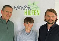 Foto von Jesko Broberg und Johannes Kosler und Susanne Alt von der Firma WindRad Hilfen